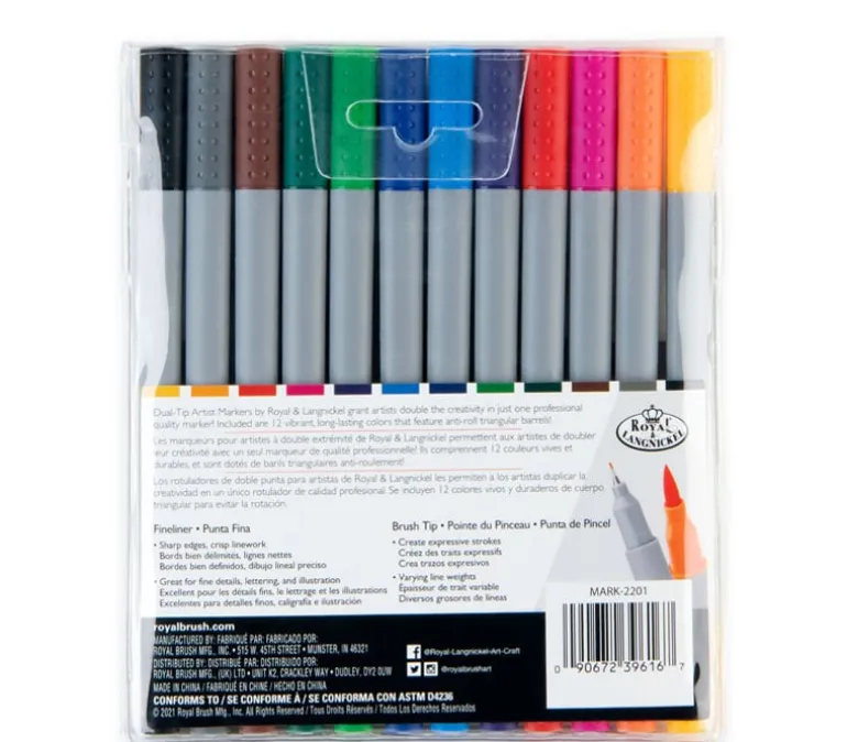 Royal Dual Tip Marker Set – Brush/Fineliner (view sets)