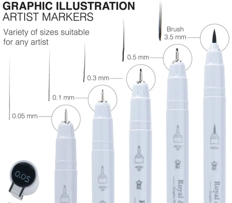 Royal Graphic Illustration Markers – 5 Piece