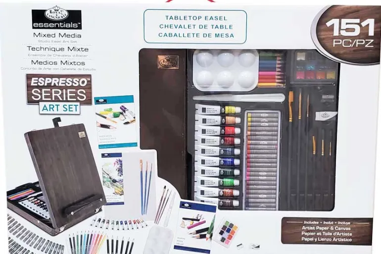 Royal & Langnickel Essentials Mixed Media Art Set & Easel 48pc