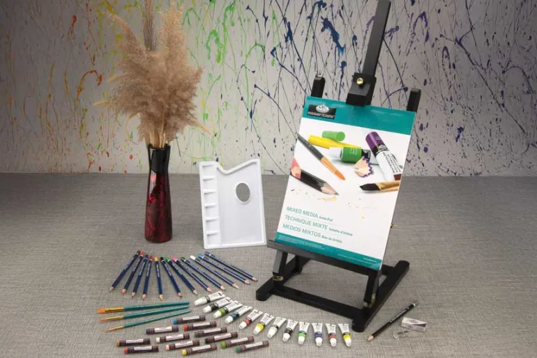 Royal & Langnickel Essentials Mixed Media Art Set & Easel 104pc
