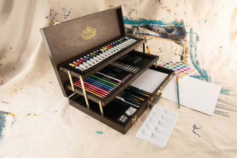 Royal & Langnickel Essentials Mixed Media Art Set & Easel 104pc