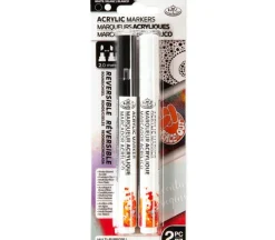 Royal 2mm Reversible Tip Acrylic Marker Set – 2 Piece – Black