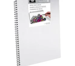 Royal White Canvas Cover Spiral Bound Sketch Book (view sizes)