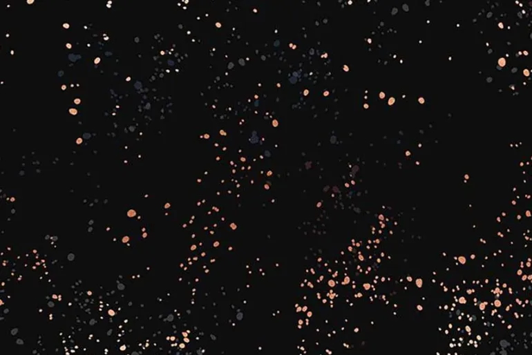 Ruby Star 108-Inch Quilt Back Speckled Black & Metallic