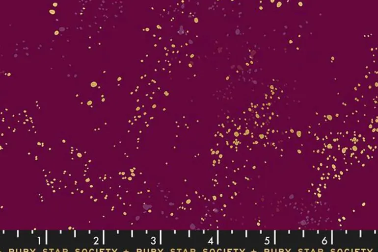 Ruby Star Speckled in Purple Velvet with Gold Metallic Highlights