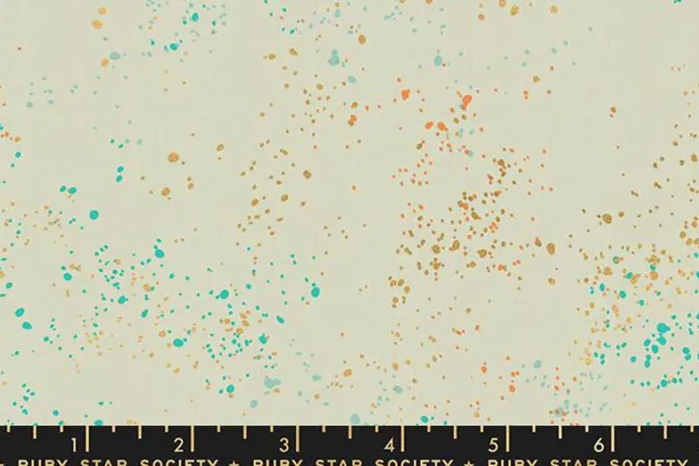 Ruby Star Speckled Metallic Succulent Gold Fabric
