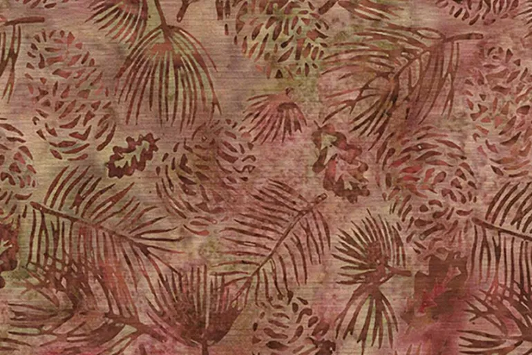 Rustic Riches Batiks Leaves and Dots in Bronze
