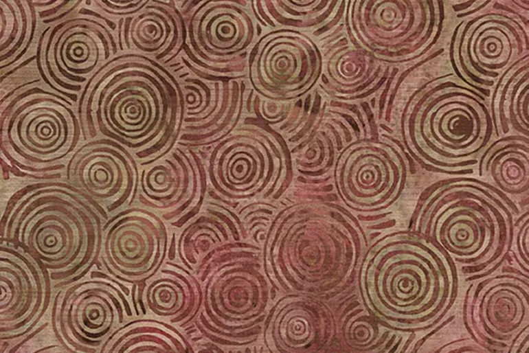 Rustic Riches Batiks Leaves and Dots in Bronze