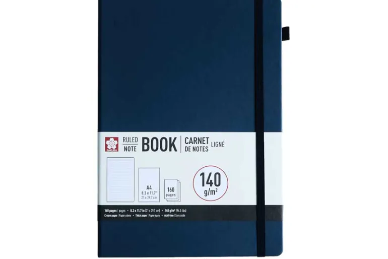 Sakura 140gsm A4 Hardcover Sketchbook – Black Paper