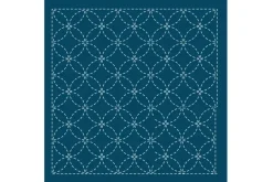 Sashiko Sampler Traditional Design Tessen on Navy