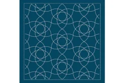 Sashiko Sampler Traditional Design Onoe-Gasane on Navy