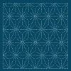 Sashiko Sampler Traditional Design Seikaiha on Navy