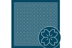 Sashiko Sampler Traditional Design Shippo-tsunagi on Navy
