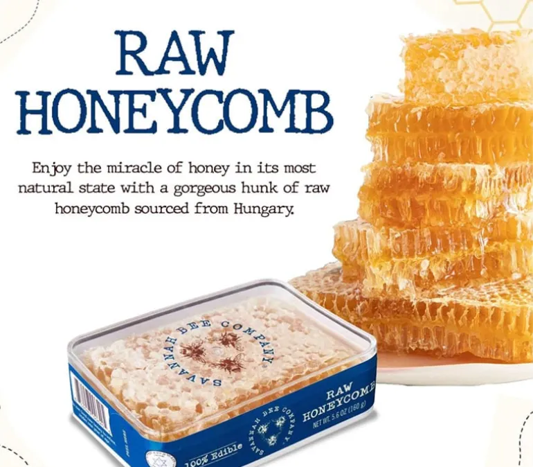 Savannah Bee Company Pure Raw Acacia Honeycomb – 5.6-ounce