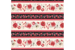 Scarlet Dreams Floral Medium Floral Toss on Black
