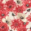 Scarlet Dreams Floral Packed Floral in Red, Gray and White