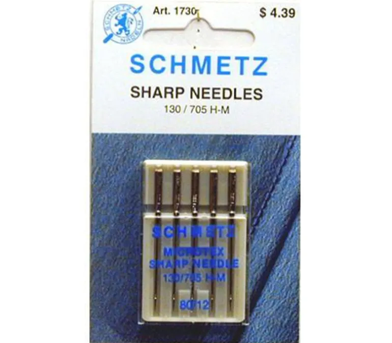 Schmetz Needle Microtex Sharp – Size 80/12 – 5 Piece