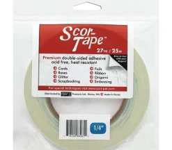 Scor-Pal Scor-Tape Double-Sided Adhesive – 3/8″ x 27 Yards