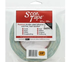 Scor-Pal Scor-Tape Double-Sided Adhesive – 3/8″ x 27 Yards