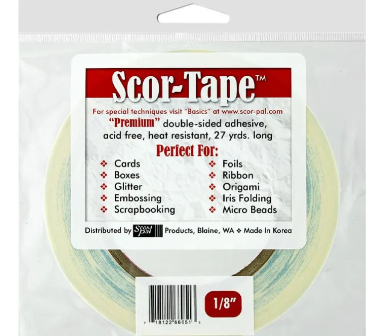 Scor-Pal Scor-Tape Double-Sided Adhesive – 3/8″ x 27 Yards