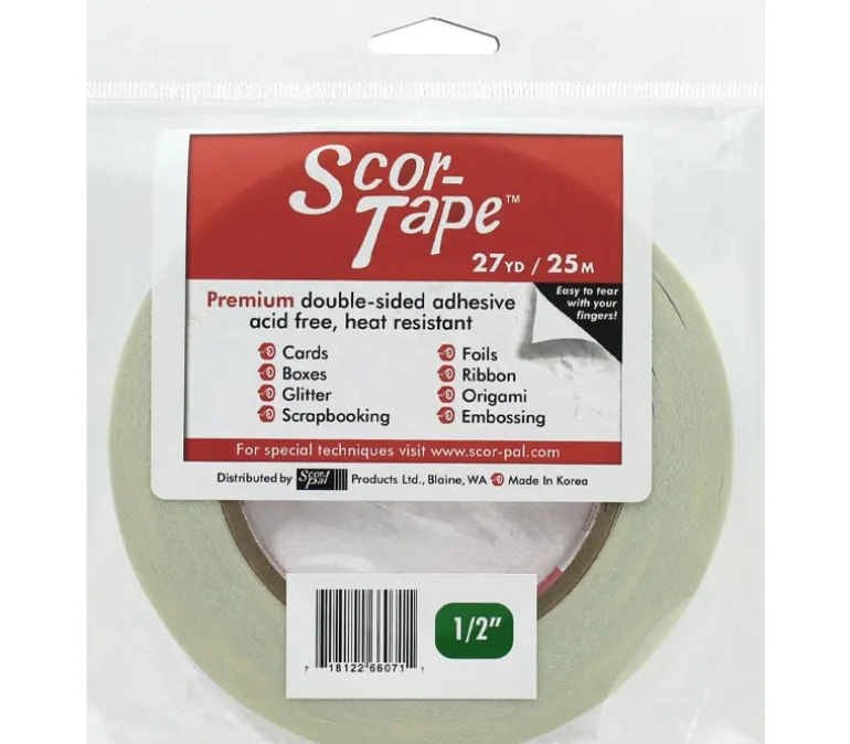 Scor-Pal Scor-Tape Double-Sided Adhesive – 1/8″ x 27 Yards