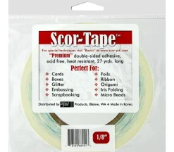Scor-Pal Scor-Tape Double-Sided Adhesive – 1/4″ x 27 Yards