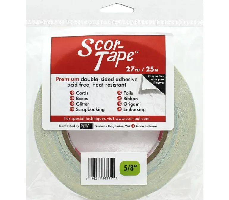 Scor-Pal Scor-Tape Double-Sided Adhesive – 5/8″ x 27 Yards