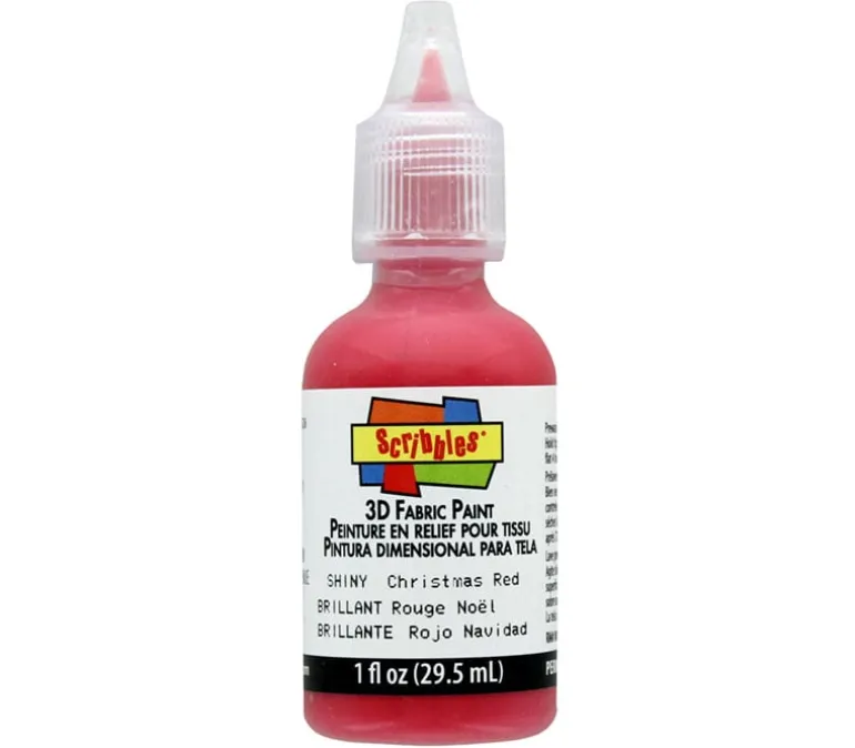 Scribbles 3-D Fabric Paint – 1-ounce – Shiny Christmas Red