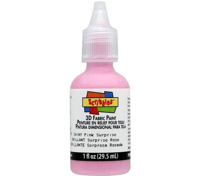 Scribbles 3-D Fabric Paint – 1-ounce – Shiny Pink Surprise