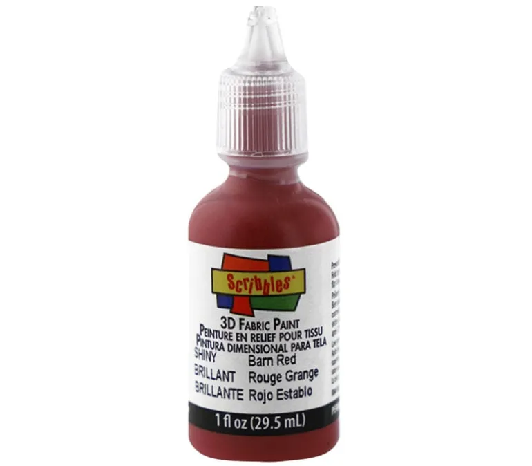 Scribbles 3-D Fabric Paint – 1-ounce – Shiny Barn Red