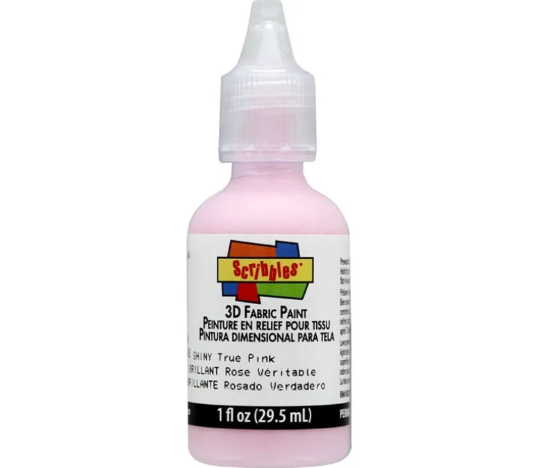 Scribbles 3-D Fabric Paint – 1-ounce – Shiny True Pink