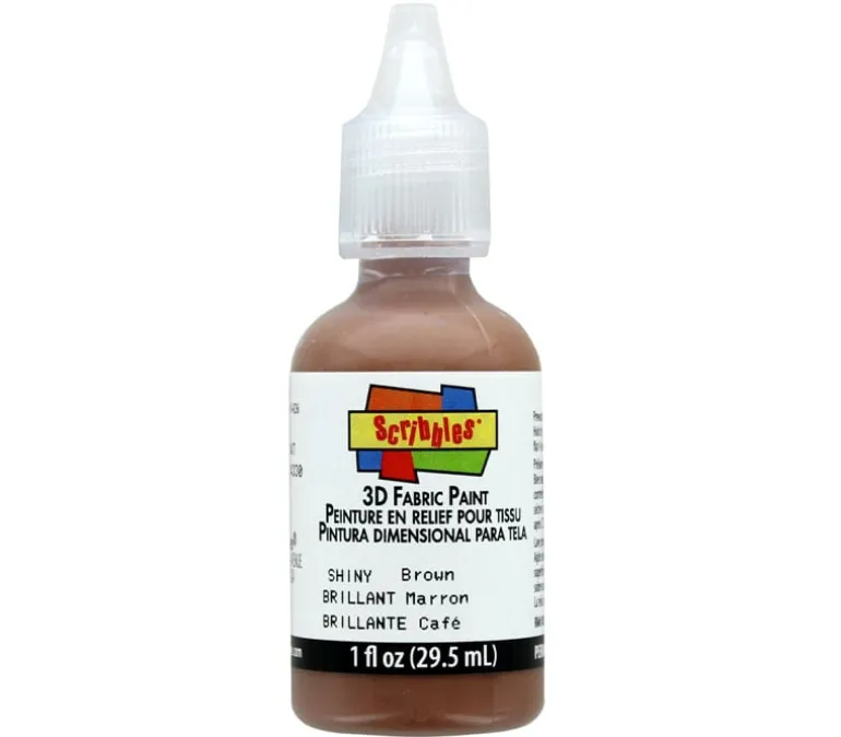 Scribbles 3-D Fabric Paint – 1-ounce – Shiny Brown
