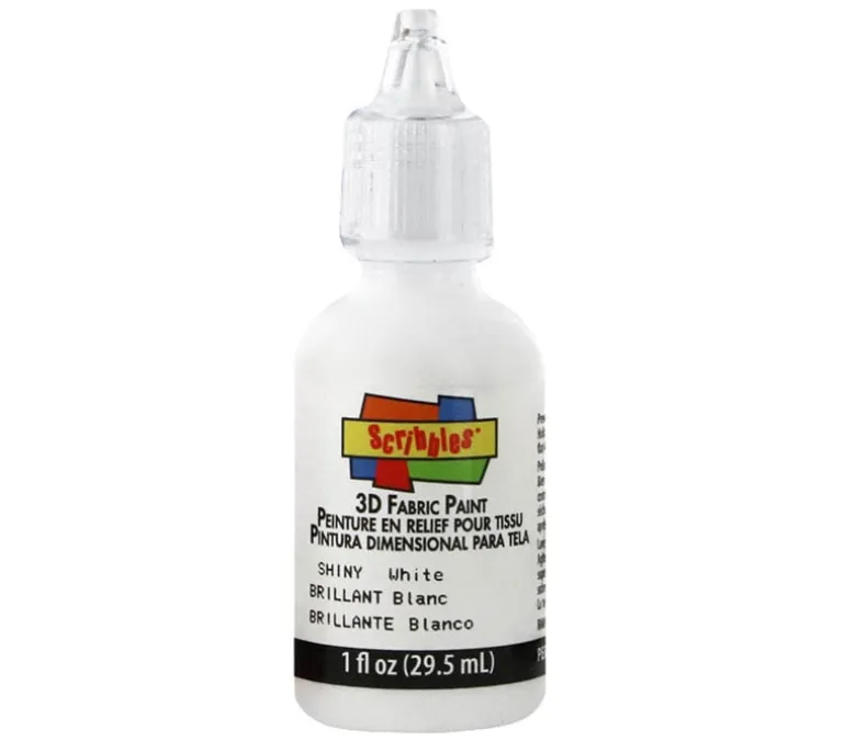Scribbles 3-D Fabric Paint – 1-ounce – Shiny White