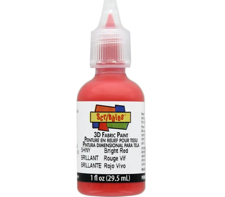 Scribbles 3-D Fabric Paint – 1-ounce – Shiny Bright Red