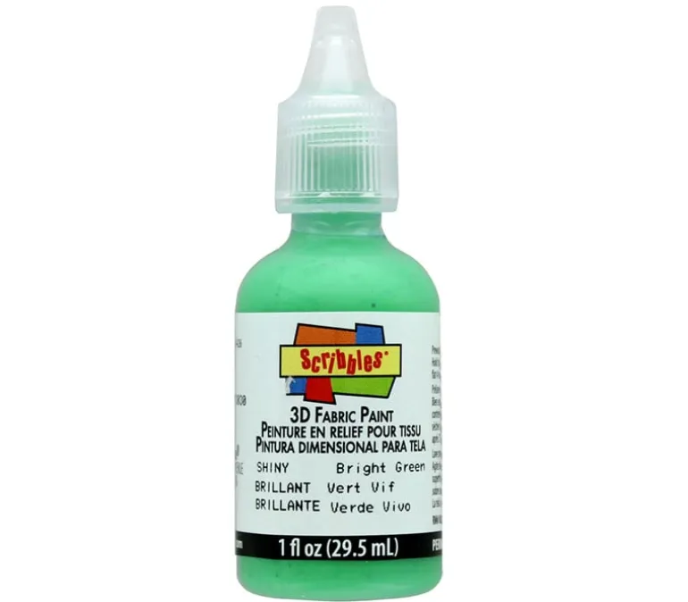 Scribbles 3-D Fabric Paint – 1-ounce – Shiny Bright Green