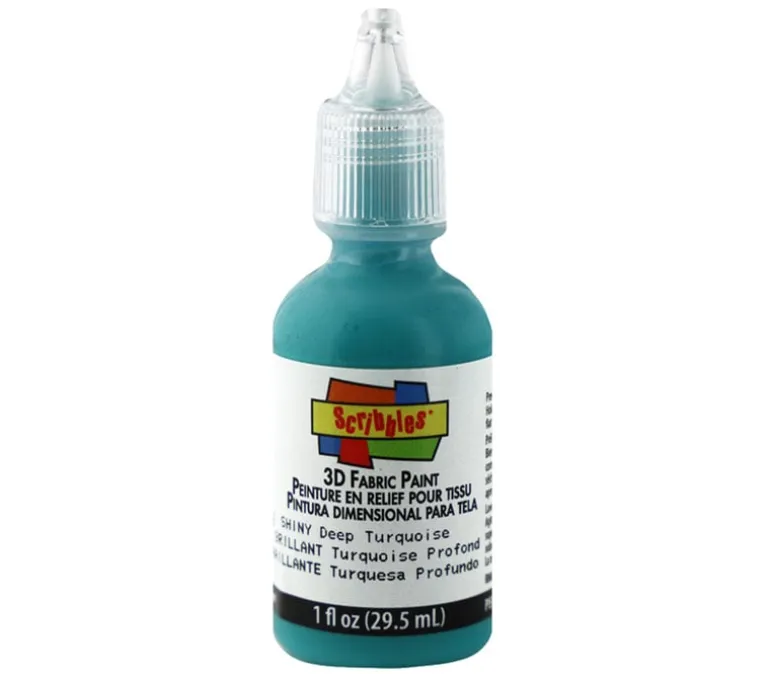 Scribbles 3-D Fabric Paint – 1-ounce – Shiny Deep Turquoise