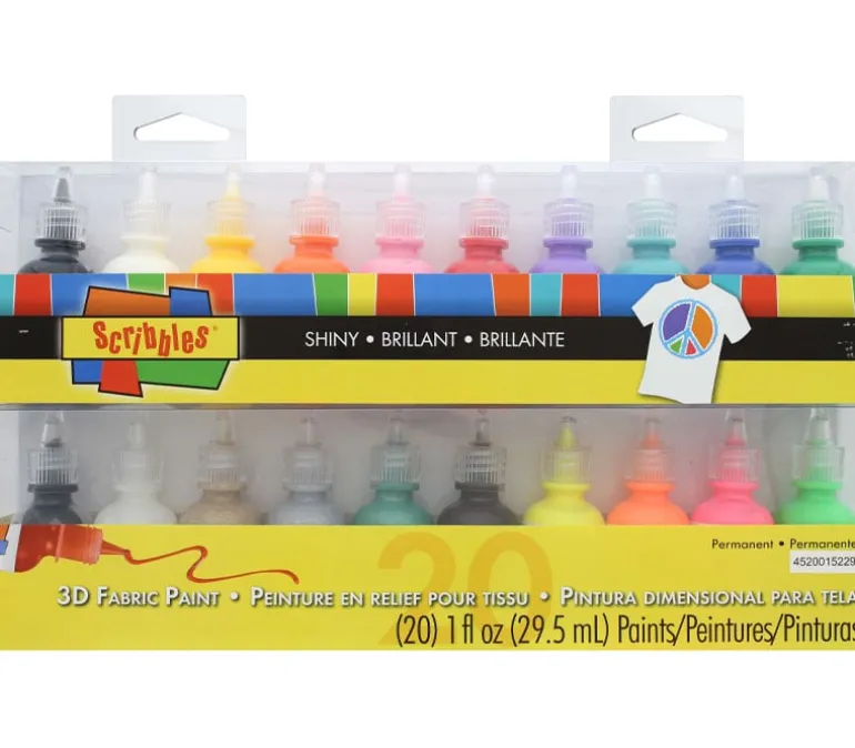 Scribbles 3-D Fabric Paint Set – 20 Piece