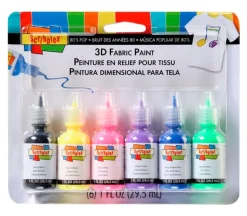 Scribbles 3D Fabric Paints – 6 Piece