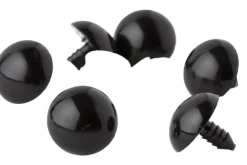 Shank Back Solid Eyes – 18mm – 6pc. – Black
