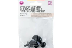 Shank Back Solid Eyes – 8mm – 10pc. – Brown