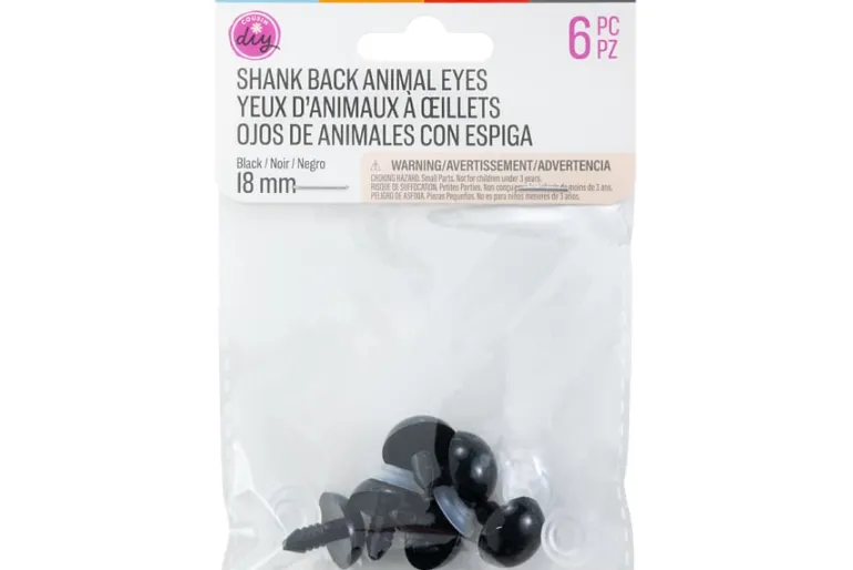 Shank Back Solid Eyes – 8mm – 10pc. – Brown