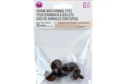 Shank Back Solid Eyes – 8mm – 10pc. – Brown