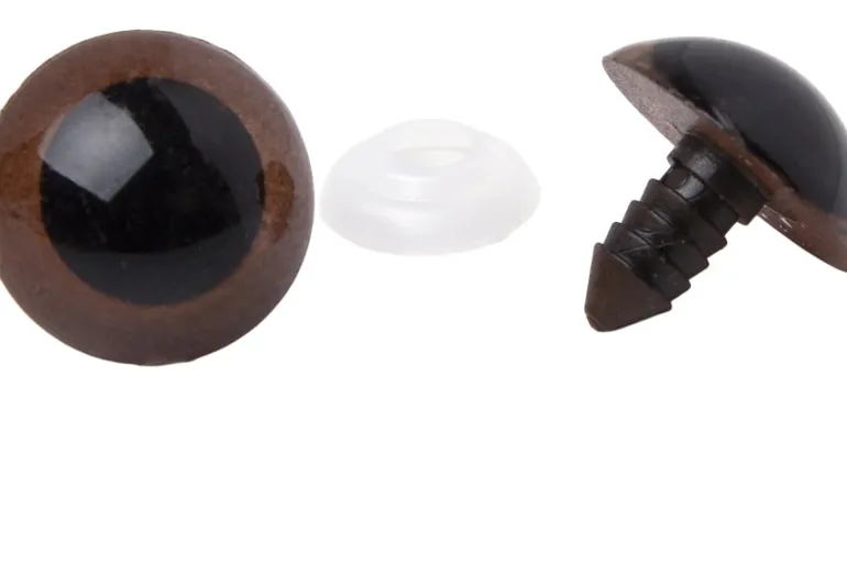 Shank Back Solid Eyes – 10mm – 8pc. – Brown