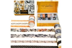 Shimelle Washi Tape – 8pc – Main Character Energy Gold Glitter