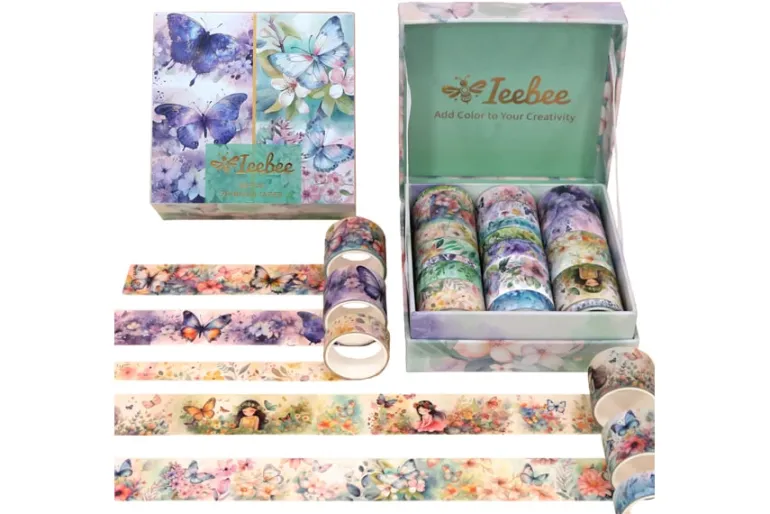 Shimelle Washi Tape – 8pc – Main Character Energy Gold Glitter