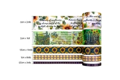 Shimelle Washi Tape – 8pc – Main Character Energy Gold Glitter