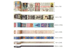 Shimelle Washi Tape – 8pc – Main Character Energy Gold Glitter