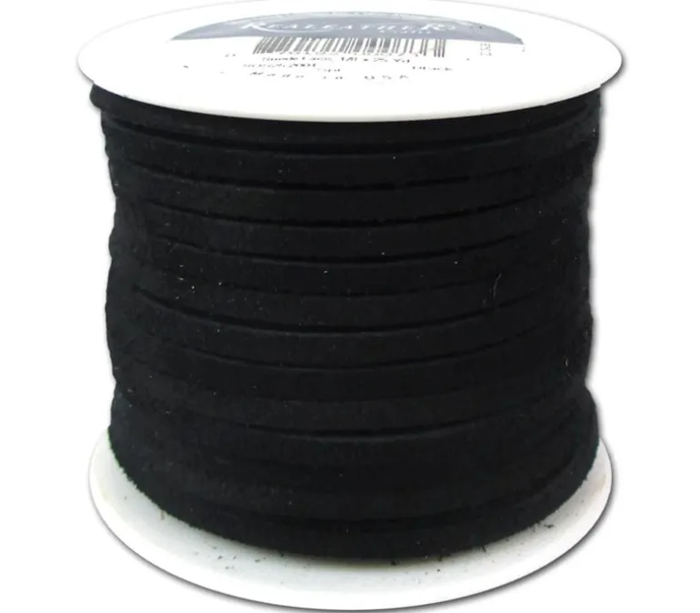 Silver Creek Suede Lace – 1/8-inch x 25-yard – Black