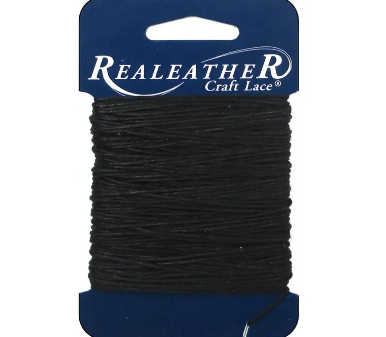 Silver Creek Waxed Thread – 25-yard – Card Black