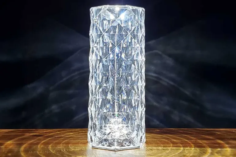 8″ Silver Lamp with Touch Control